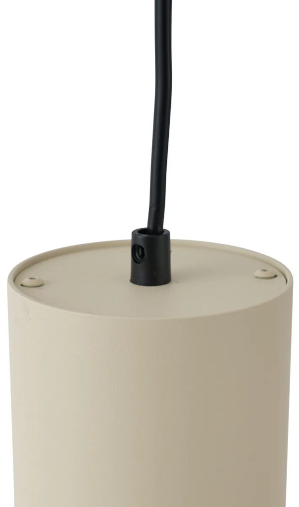 Lampada a sospensione moderna beige con nero per sistema a binario monofase GU10 70mm - Iconic Holt