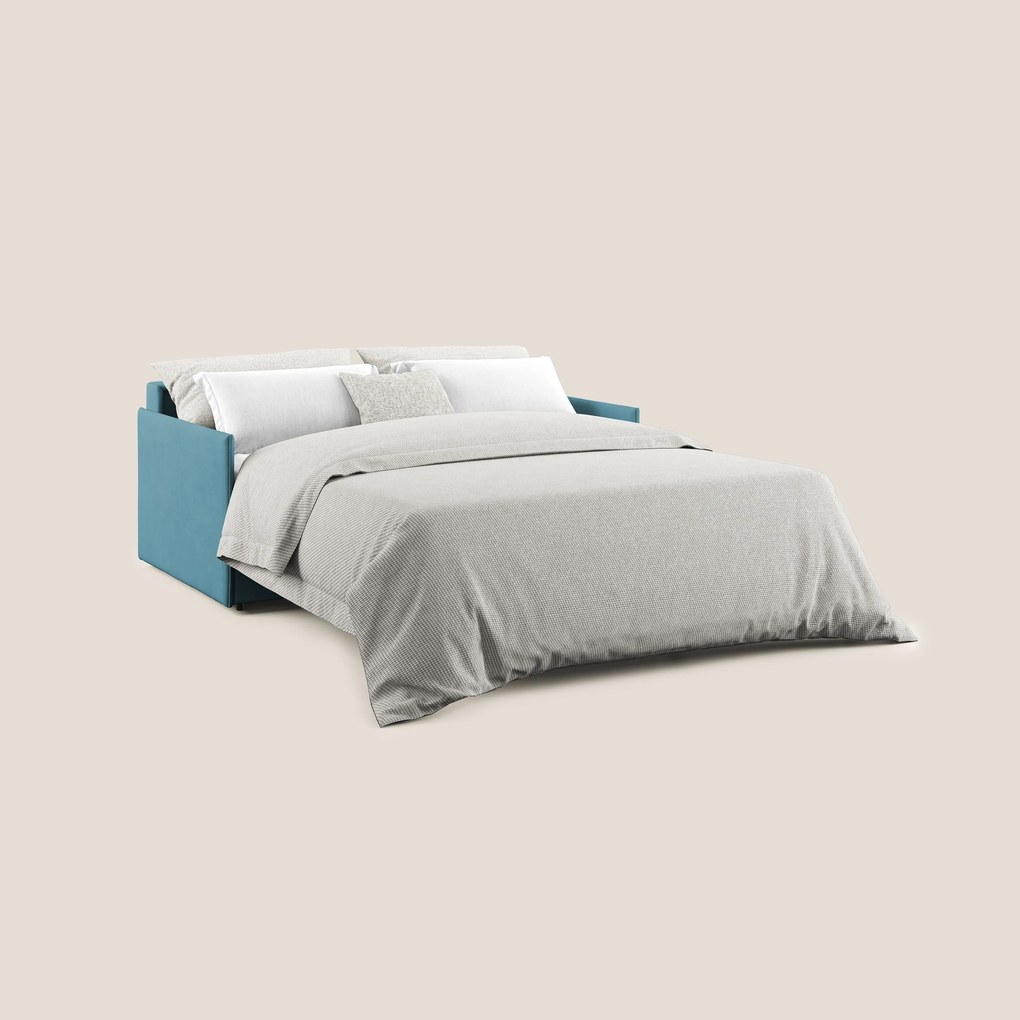 Evans Divano letto in morbido tessuto impermeabile T02 azzurro