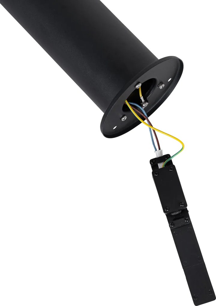 Lampada da esterno in piedi nera con paralume opale 70 cm - Odense