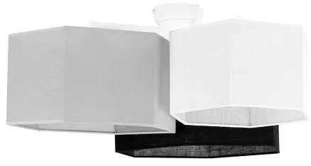Duolla - Lampadario a plafone ROLLER TRIO HEX 3xE27/15W/230V nero/grigio/bianco