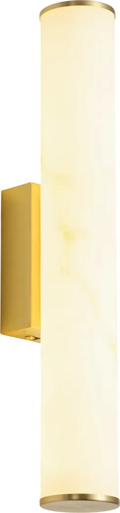 Lampada da parete Japandi in ottone e alabastro con LED dimmerabile a 3 fasi - Josephine