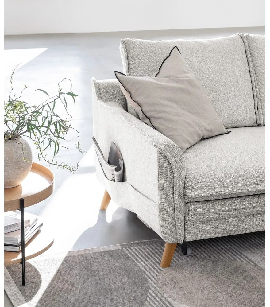 Divano letto angolare beige (angolo destro) Charming Charlie - Miuform