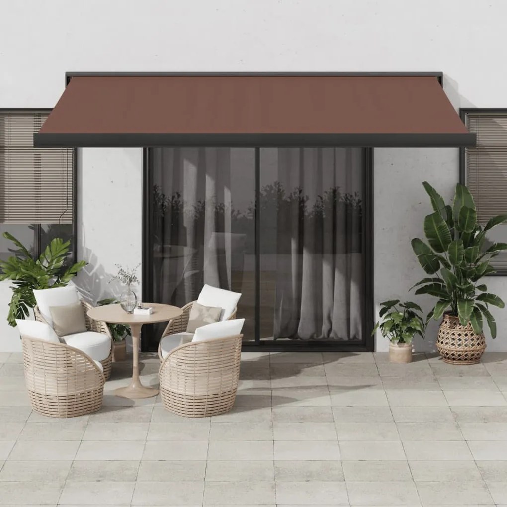 Tenda Da Sole Retrattile Automatica 400x300 Cm Marrone /