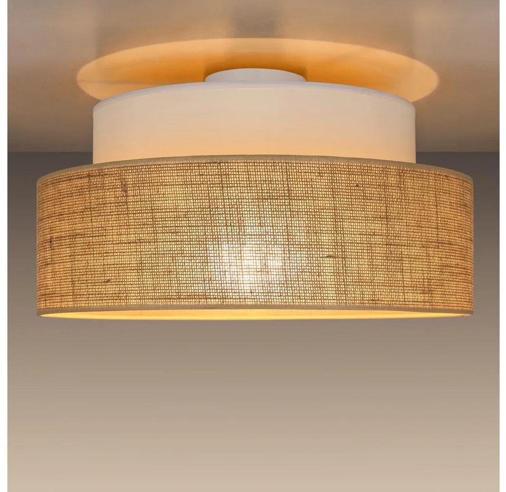 Plafoniera BOHO 1xE27/60W/230V diametro 40 cm bianco/beige