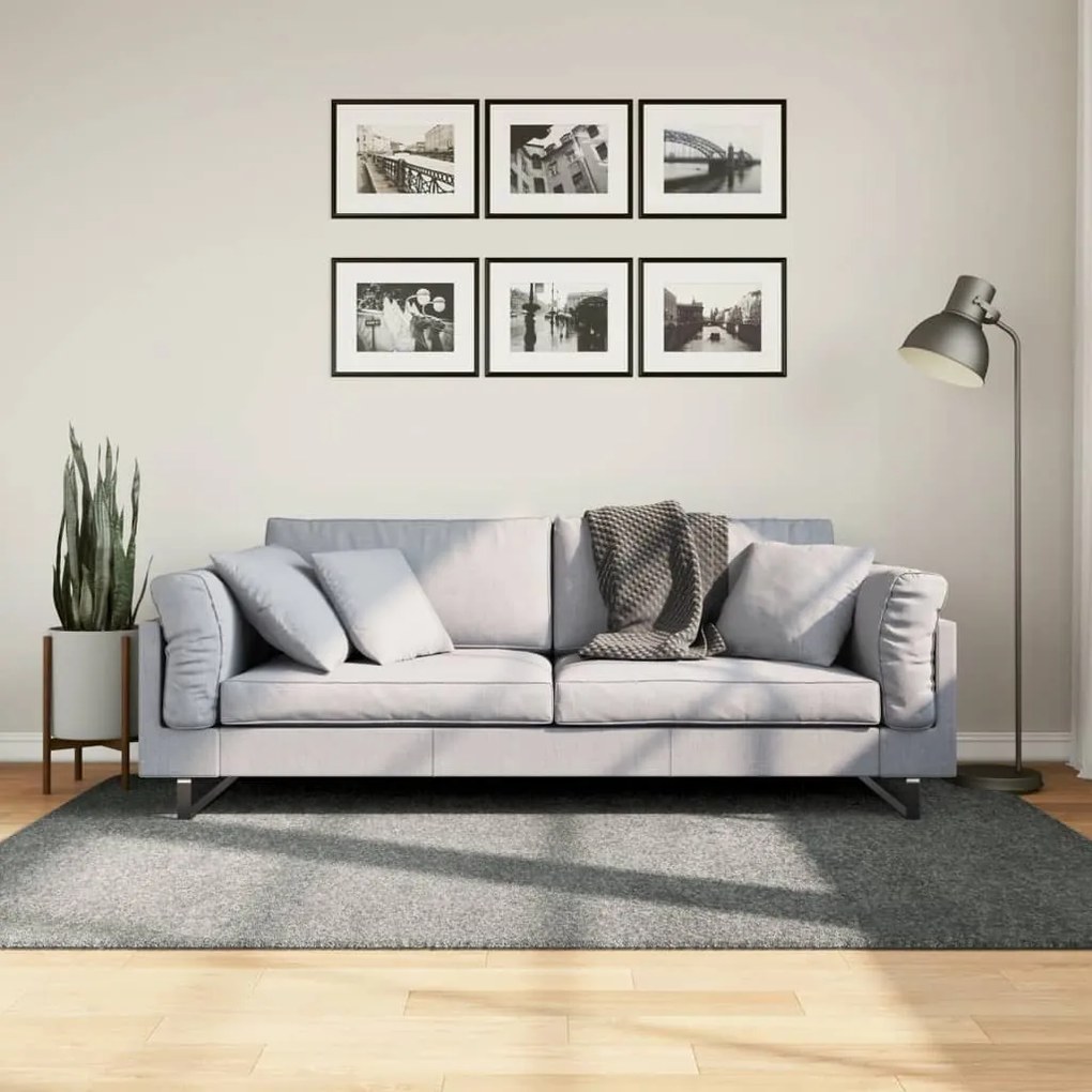 Tappeto Shaggy Pamplona A Pelo Lungo Moderno Verde 140x200 Cm /