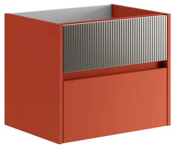 Mobile da bagno sotto lavabo Niwa rosso laccato opaco L 59.5 x H 50 x P 45.5 cm 2 cassetti, lavabo non incluso