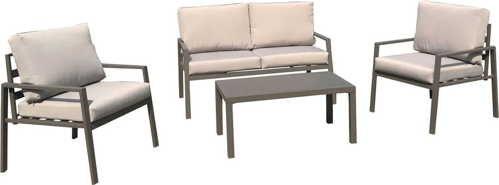 LUCIUS - salotto da giardino in alluminio e poliestere