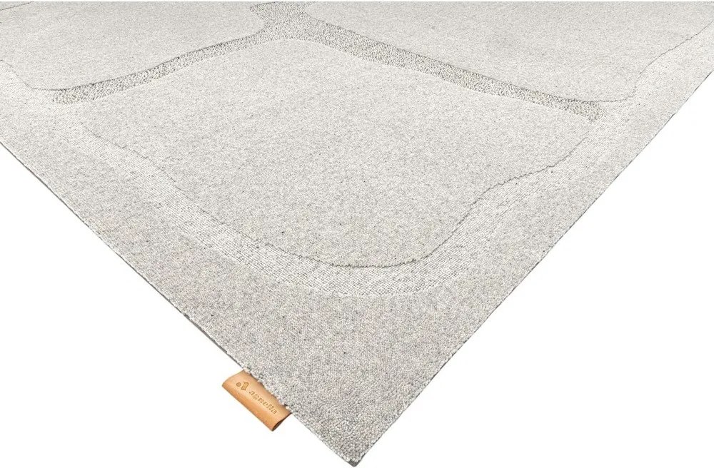 Tappeto in lana grigio chiaro 133x190 cm Morphic Organica - Agnella