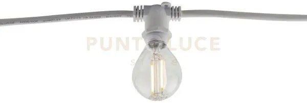 Stringa elettrificata picnic bianca 10 luci attacco e14 ip54 con sp...