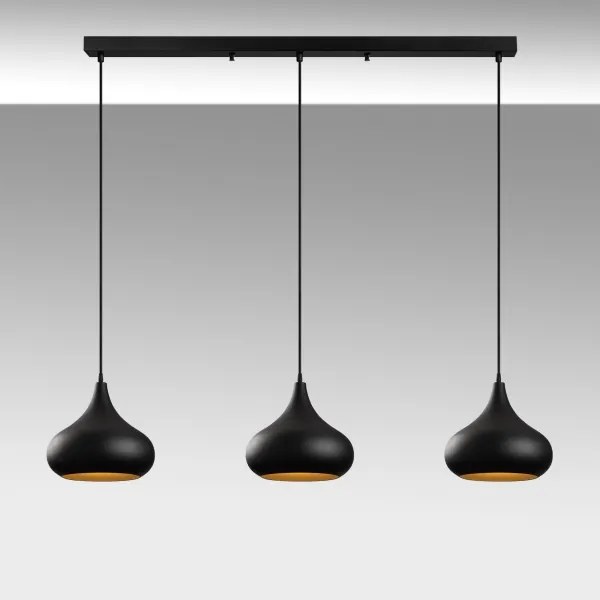 Lampada a sospensione con cavo MUBA 3xE27/40W/230V nero