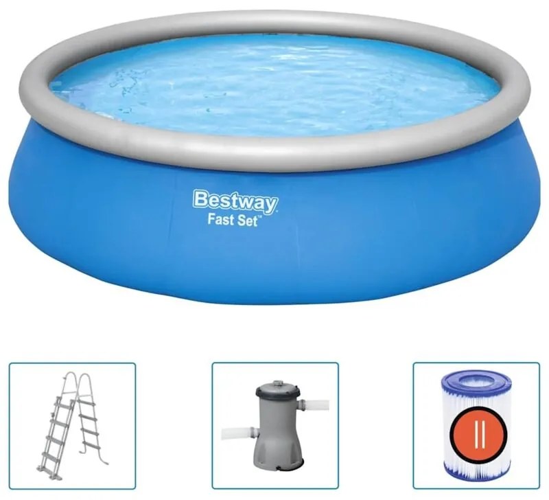 Bestway - Set per Piscina Gonfiabile Fast Set Rotonda 457x122 cm