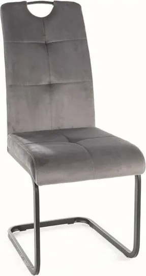 Sedia Axo in velluto grigio Blu14