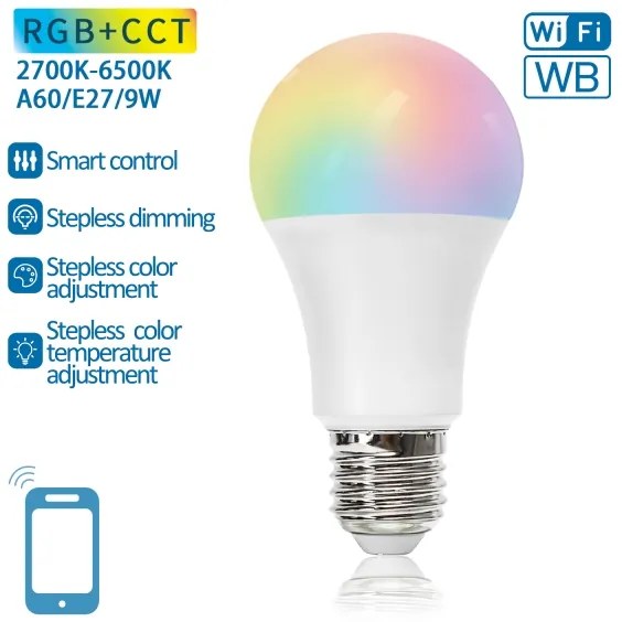 Lampadina LED RGBW dimmerabile A60 E27/9W/230V 2700-6500K Wi-Fi - Aigostar