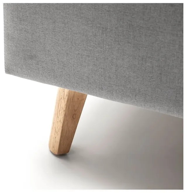 Letto matrimoniale imbottito grigio chiaro con contenitore con rete inclusa 180x200 cm Frieda – Meise Möbel