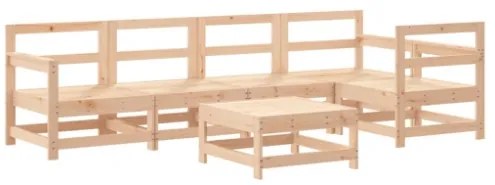 Set Salotto da Giardino 6 pz in Legno Massello di Pino