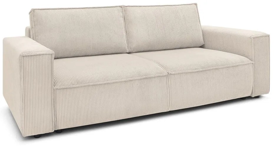 Divano letto in velluto a coste beige 245 cm Nihad - Bobochic Paris