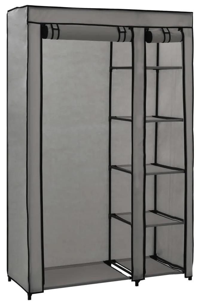 Armadio pieghevole grigio 110x45x175 cm in tessuto