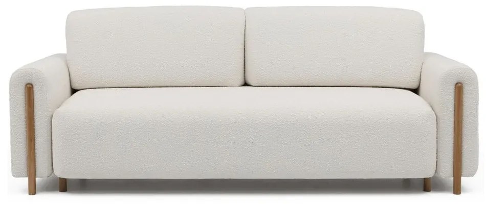 Divano avorio allungabile/con contenitore e rivestimento in bouclé 244 cm Arcadova – ELTAP