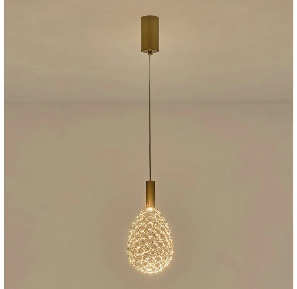 Lampadario LED a sospensione con filo LED/6,3W/230V 3000K oro diametro 14 cm