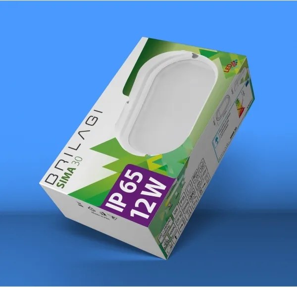 Brilagi - Plafoniera LED industriale SIMA LED/12W/230V IP65 nero