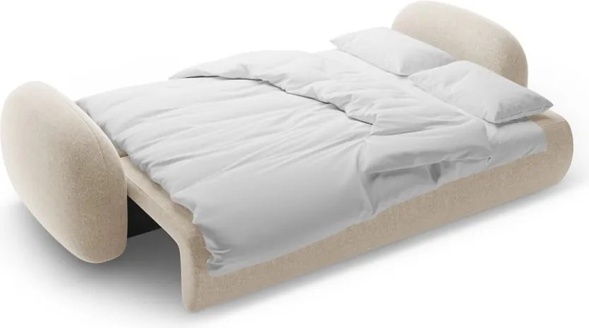 Divano beige allungabile/con contenitore con rivestimento in ciniglia 262 cm Tonale – Cosmopolitan Design