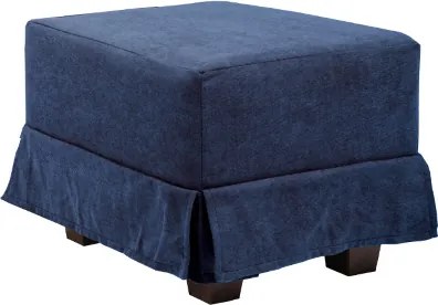 Pouf imbottito in tessuto blu 57x41 h sfoderabile con piedini