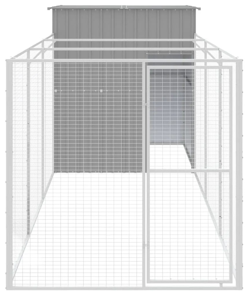 Casetta cani corsa grigio chiaro 165x455x181 cm acciaio zincato