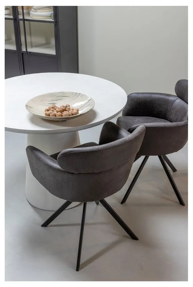 Sedia da pranzo marrone scuro in imbottito con braccioli Fenne – WOOOD