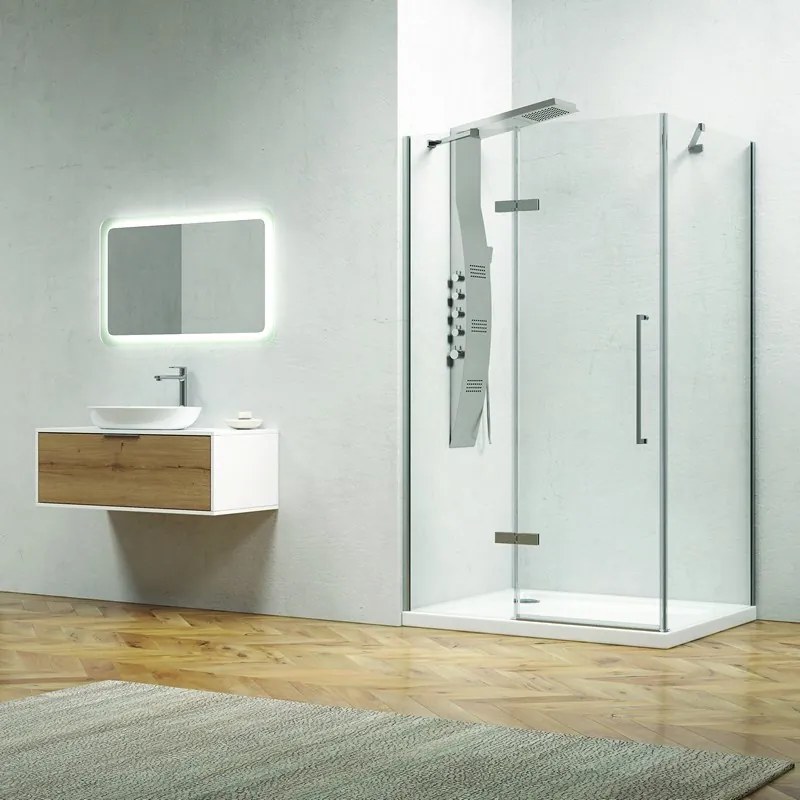 Box doccia 80x80 anta battente vetro anticalcare 8mm altezza 200cm KT5000 - KAMALU