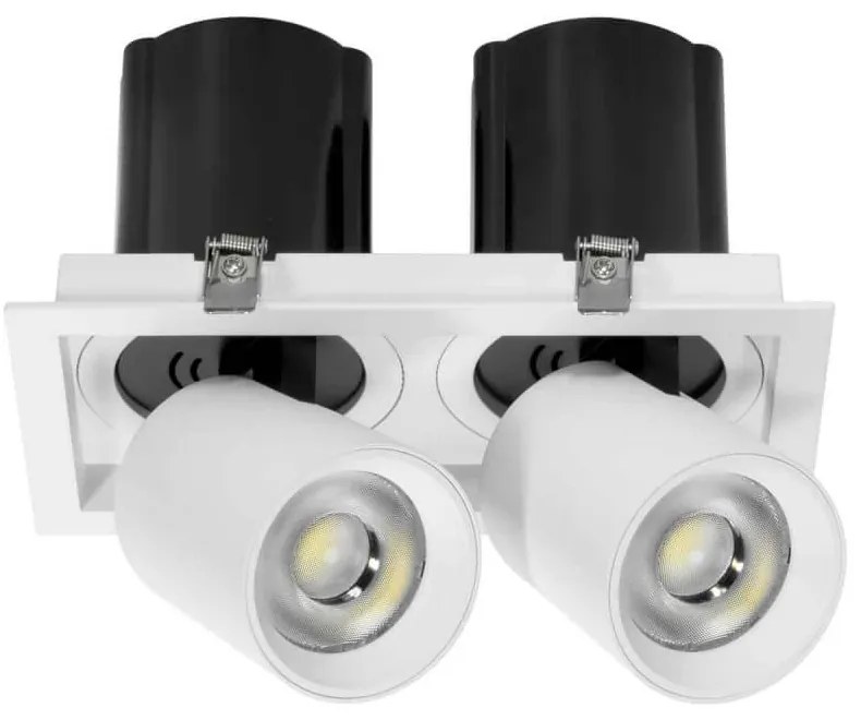 Faro LED da Incasso 2x30W Orientabile CCT Foro Ø235x120 Bridgelux LED Colore Bianco Variabile CCT