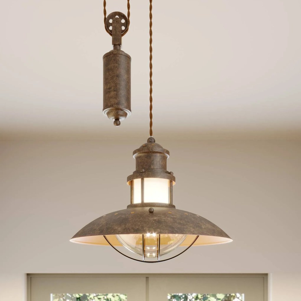 Lampada a sospensione Louisanne Lindby, dimmerabile, Marrone / Ruggine, Corridoio, Metallo, Marittimo, Lampada a sospensione
