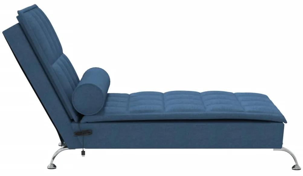 Chaise longue massaggi cuscino a rullo blu in tessuto
