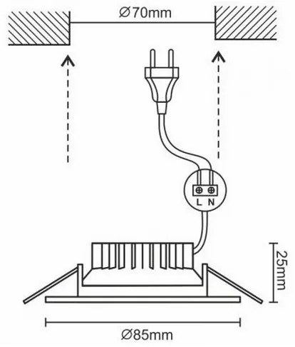 Lampada da incasso LED per bagno LED/7W/230V 4000K argento IP44