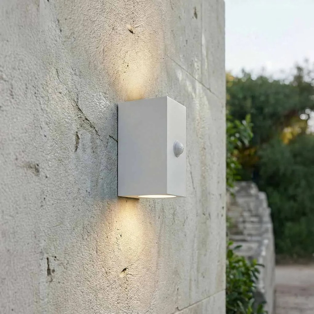 Applique GU10 con Sensore di Movimento IP65 Bidirezione - Bianca