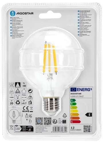 Lampadina LED G95 E27/12W/230V 2700K - Aigostar