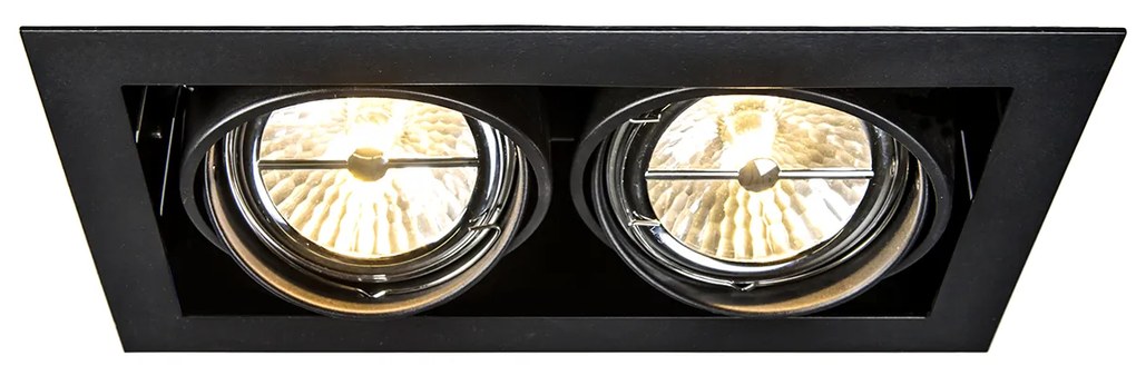Faretto da incasso nero orientabile AR111 2 luci - Oneon