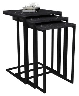 SET 3x Tavolino nero
