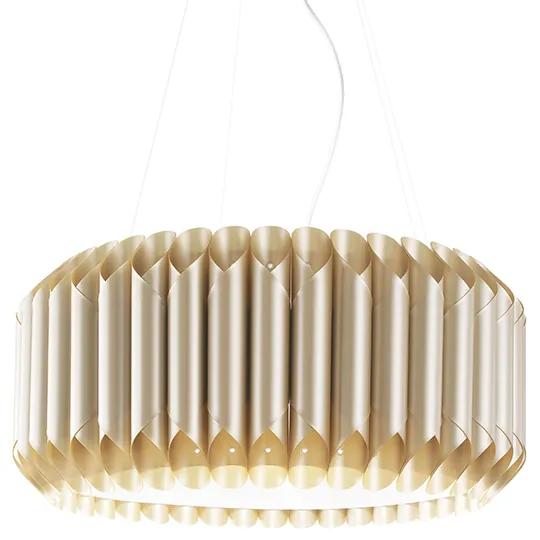 Lampadario Moderno 5 Luci Louise In Polilux Oro Made In Italy