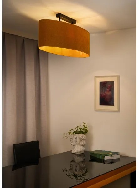 Duolla - Lampadario a plafone OVAL 2xE27/15W/230V marrone