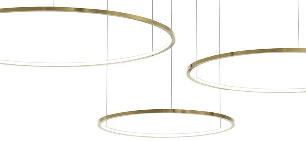 Milagro Lighting Lampada LED a sospensione Saturno, color oro, a 3 luci, metallo, 4.000 K