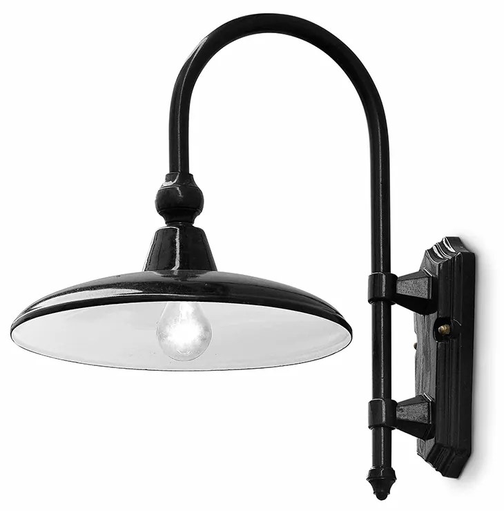 Applique Da Esterno Classica Campobasso Metallo E Ceramica Nero 1 Luce E27