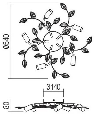 Redo 02-980 - Lampadario a plafone TIARA 5xE14/28W/230V