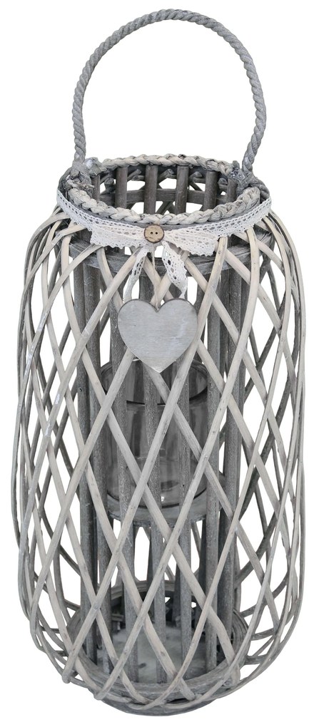 GENEVIEVE - lanterna in vimini tondo 18 x 76 cm