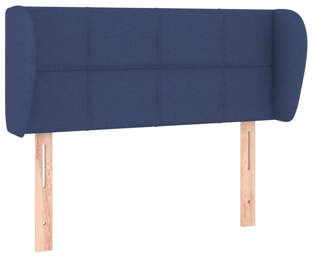 Testiera ad orecchio blu 93x23x78/88 cm in tessuto