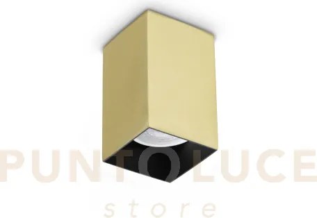 Look square lampada da soffitto 1 luce attacco gu10 6x10cm ottone