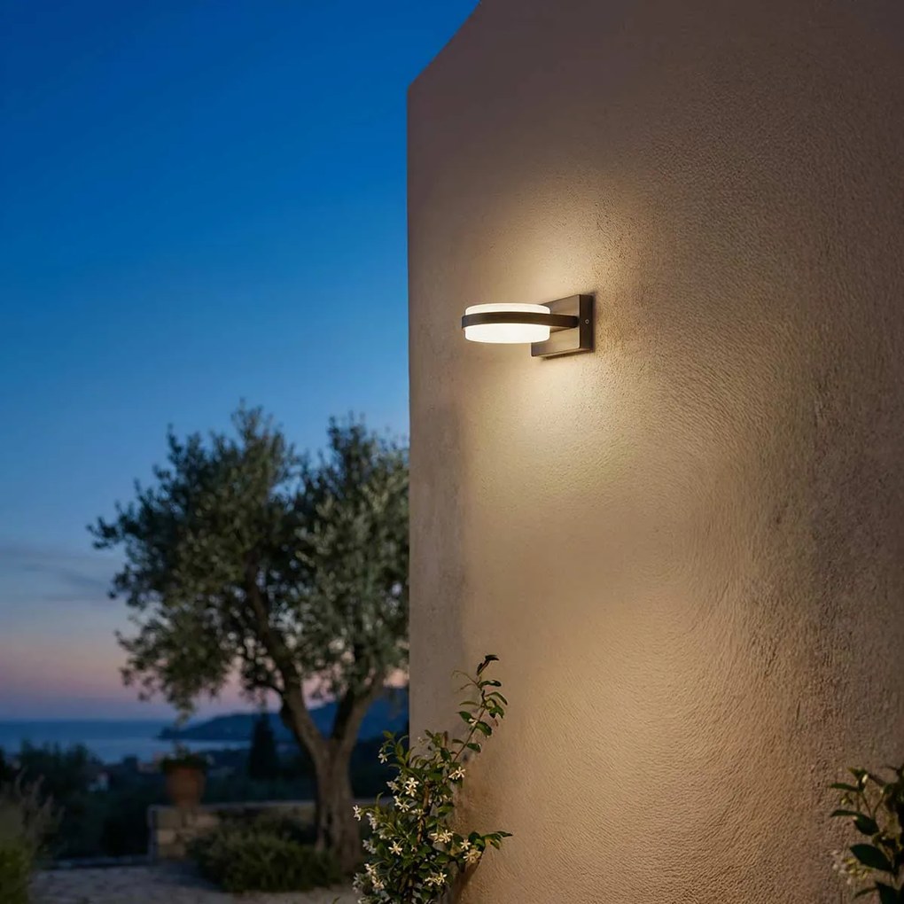 Applique LED 12W Circolare per esterni a Luce Diffusa IP54 Nera Colore Bianco Naturale 4.000K