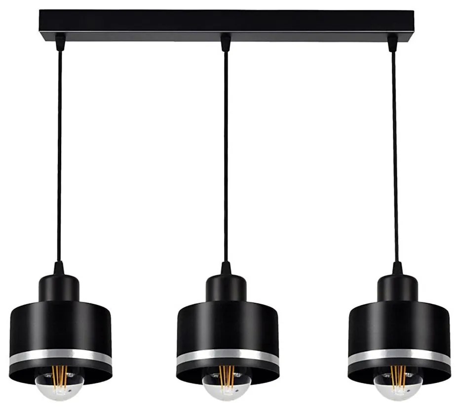 Lampadario a sospensione con filo BODO SILVER 3xE27/60W/230V