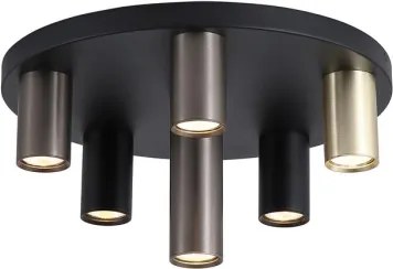 Searchlight 50570-6BK - Plafoniera TUBES 6xGU10/10W/230V Ø 40 cm