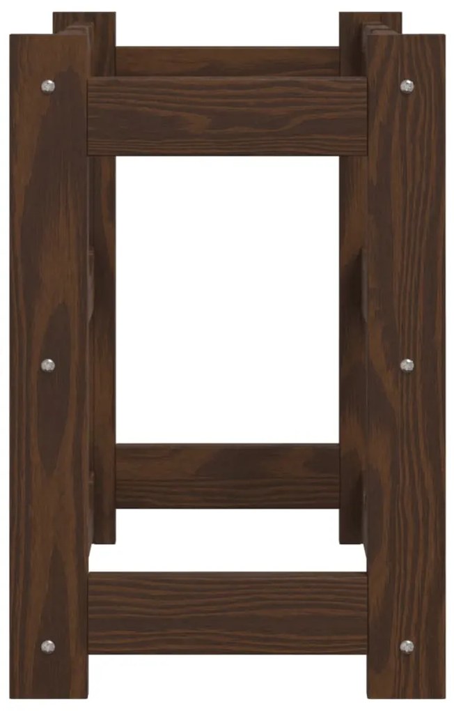 Portabottiglie per 12 bottiglie marrone legno massello di pino