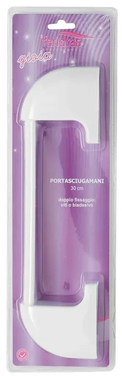 Portasciugamani a muro 30 cm in ABS bianco Gioia